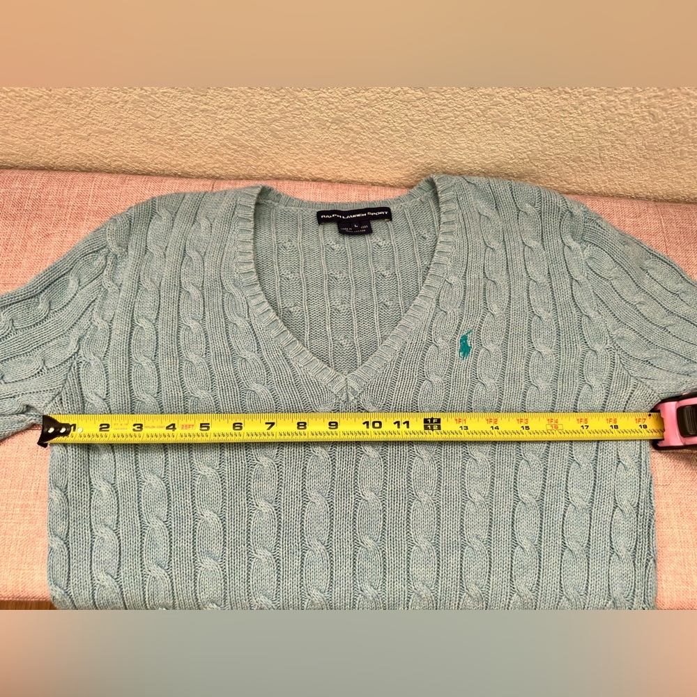 Polo Ralph Lauren Sky Blue Women's V-Neck Sweater - Picture 6 of 8